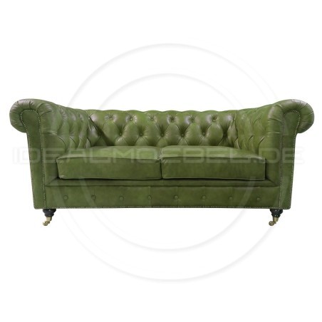 Chesterfield LederSofa auf Rollen Swan 2-Sitzer