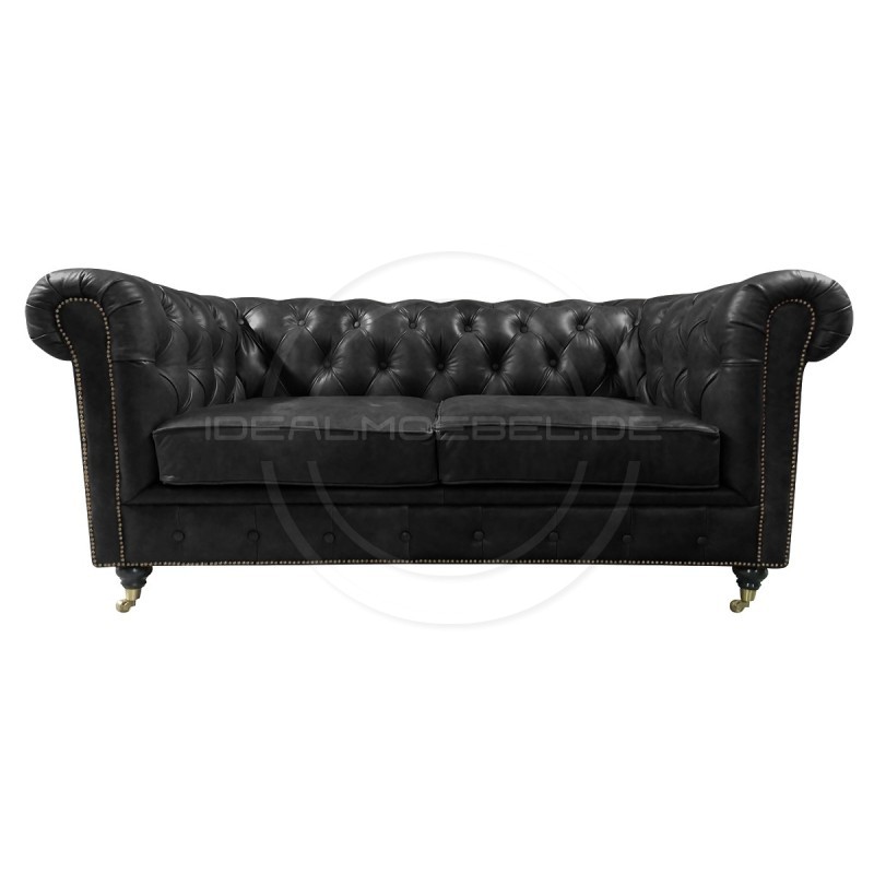 Chesterfield LederSofa auf Rollen Swan 2-Sitzer