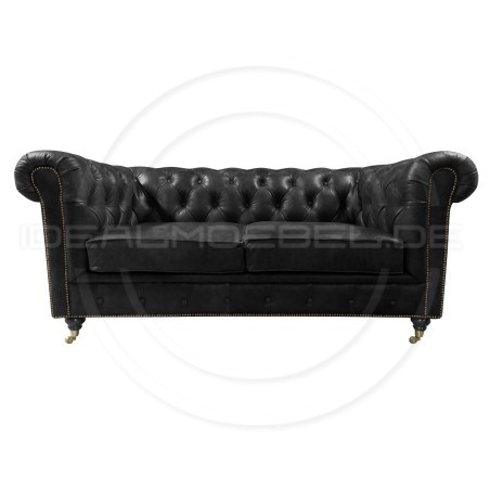 Chesterfield LederSofa auf Rollen Swan 2-Sitzer