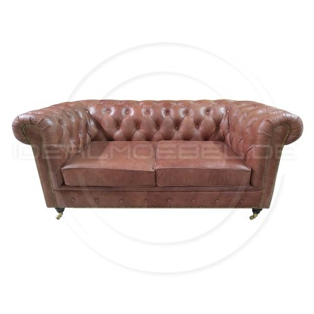 Chesterfield LederSofa auf Rollen Swan 2-Sitzer