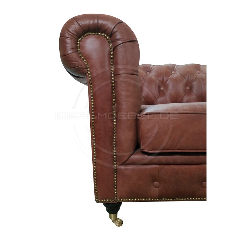Chesterfield LederSofa auf Rollen Swan 2-Sitzer