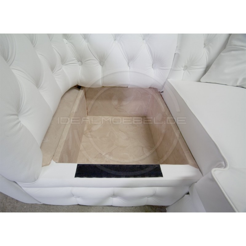 Narożnik Chesterfield March Rem z funkcją spania i pojemnikiem