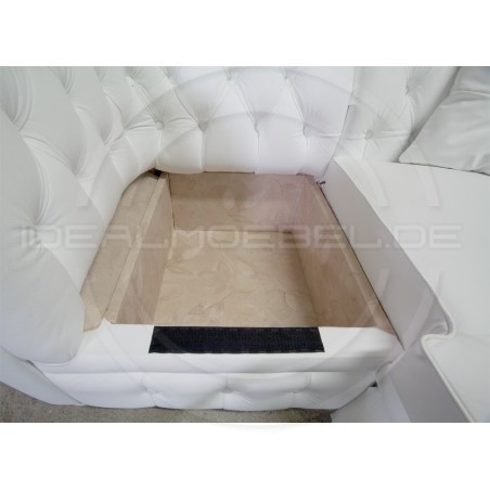 Narożnik Chesterfield March Rem z funkcją spania i pojemnikiem