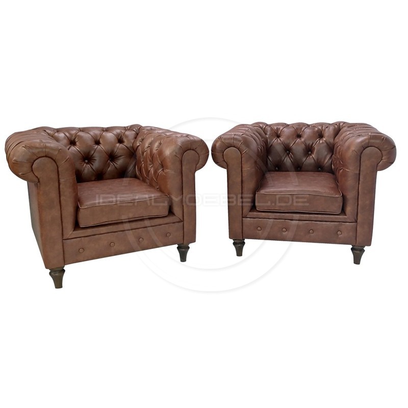 Ledersessel Chesterfield Swan