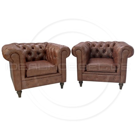 Ledersessel Chesterfield Swan