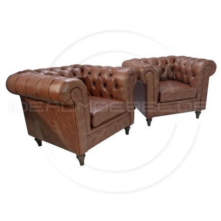 Ledersessel Chesterfield Swan