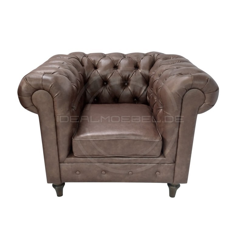 Ledersessel Chesterfield Swan
