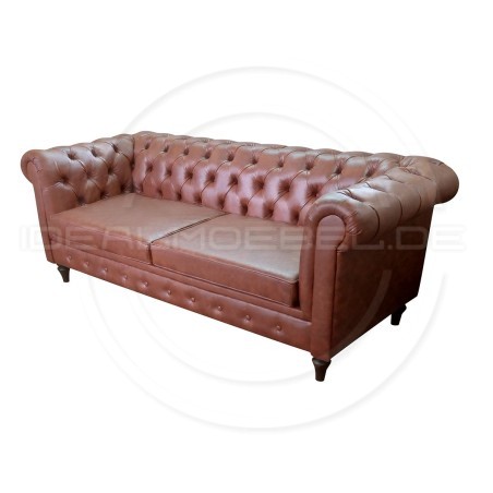 Chesterfield Ledersofa Swan 3-Sitzer