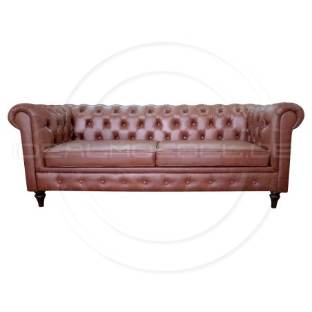 Chesterfield Ledersofa Swan 3-Sitzer