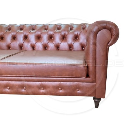 Chesterfield Ledersofa Swan 3-Sitzer