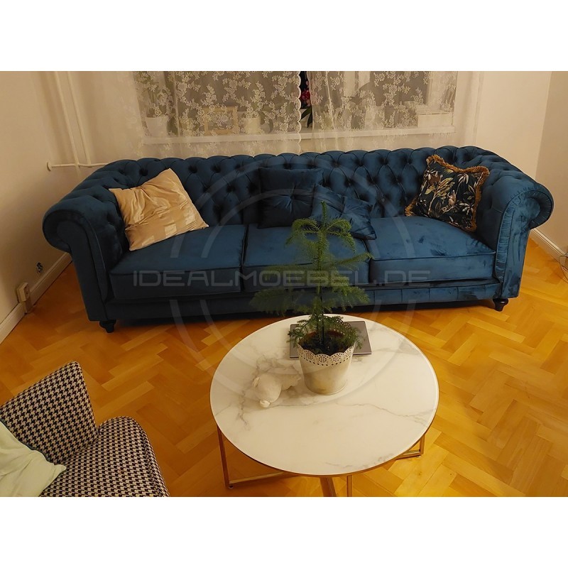 Chesterfield Sofa Lady Samt 4-Sitzer