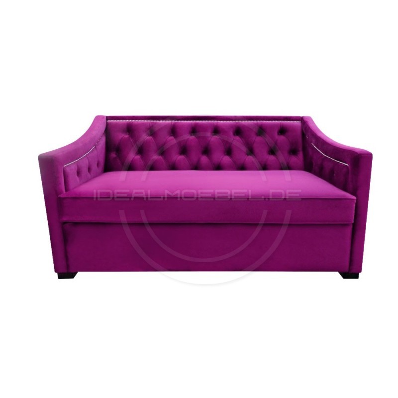 Chesterfield Schlafsofa Bergenia Plus mit Schlaffunktion  Samt 2,5-Sitzer