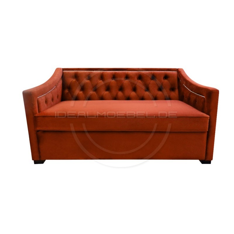 Chesterfield Schlafsofa Bergenia Plus mit Schlaffunktion  Samt 2,5-Sitzer