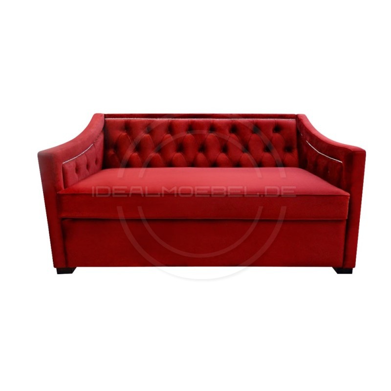 Chesterfield Schlafsofa Bergenia Plus mit Schlaffunktion  Samt 2,5-Sitzer