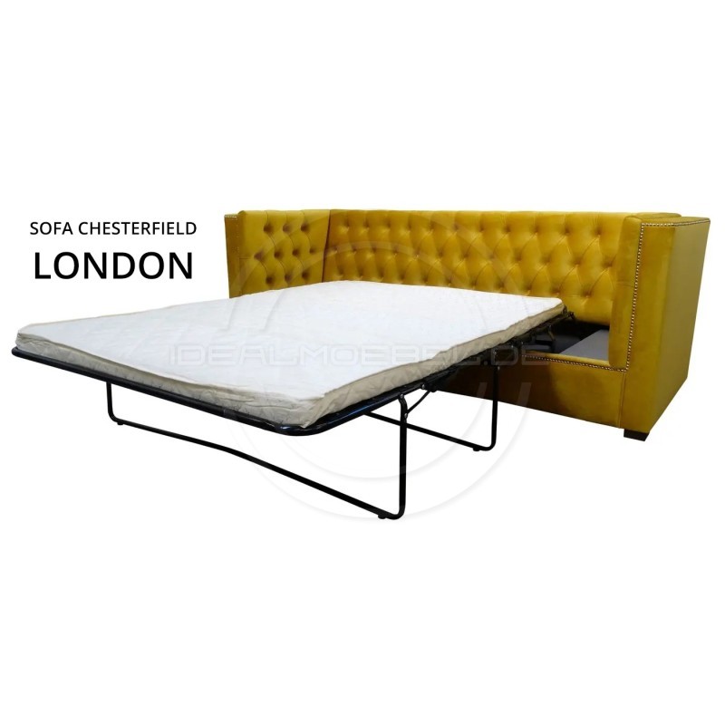 Chesterfield Schlafsofa Bergenia Plus mit Schlaffunktion  Samt 2,5-Sitzer