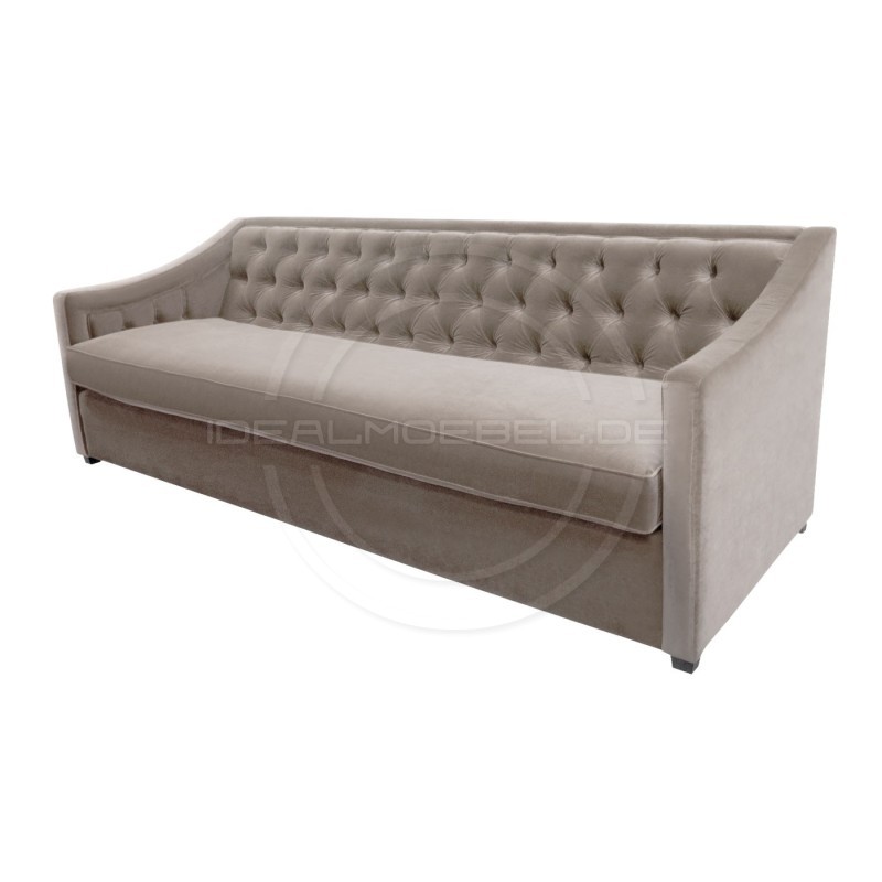 Chesterfield Schlafsofa Bergenia Plus mit Schlaffunktion Samt 3,5-Sitzer