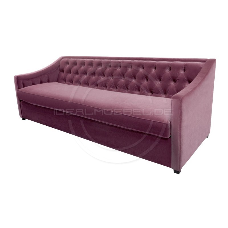 Chesterfield Schlafsofa Bergenia Plus mit Schlaffunktion Samt 3,5-Sitzer