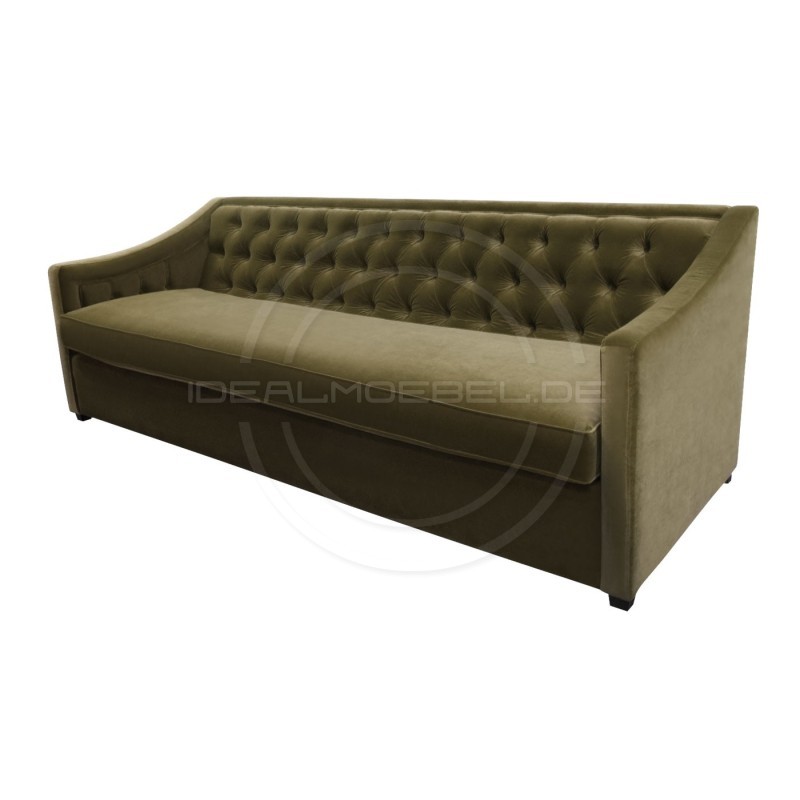 Chesterfield Schlafsofa Bergenia Plus mit Schlaffunktion Samt 3,5-Sitzer