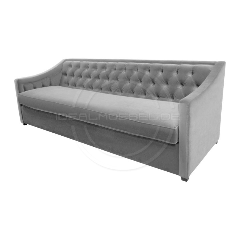 Chesterfield Schlafsofa Bergenia Plus mit Schlaffunktion Samt 3,5-Sitzer