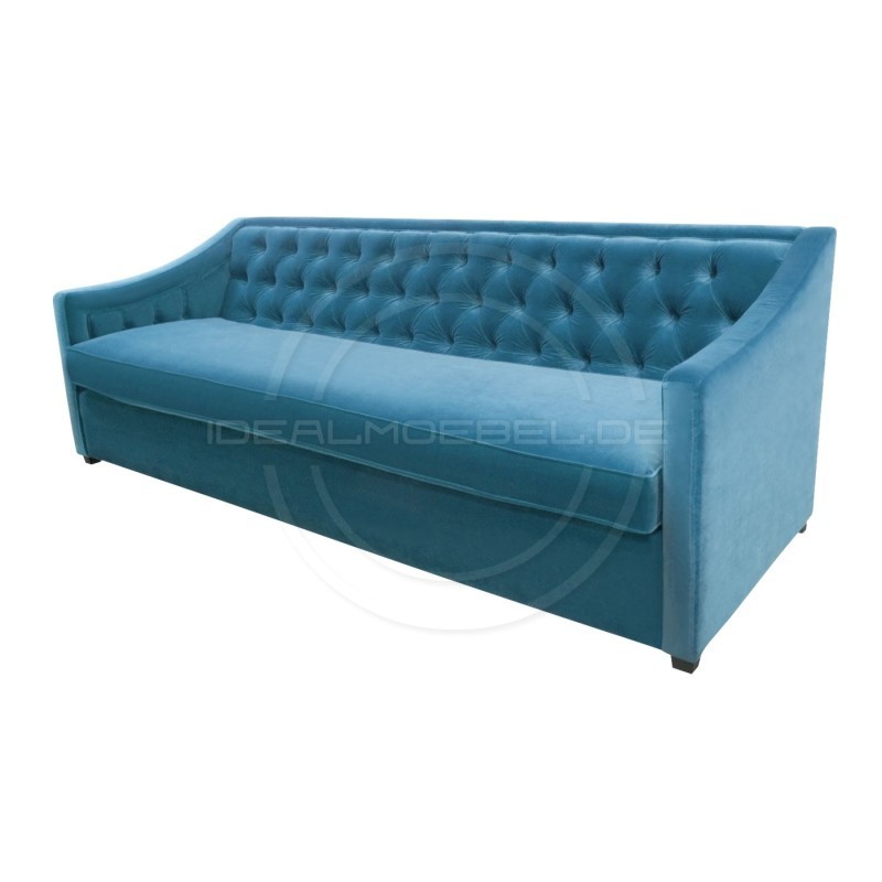 Chesterfield Schlafsofa Bergenia Plus mit Schlaffunktion Samt 3,5-Sitzer