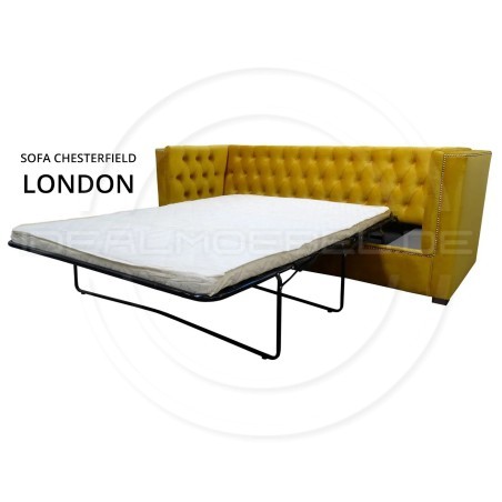 Chesterfield Schlafsofa Bergenia Plus mit Schlaffunktion Samt 3,5-Sitzer