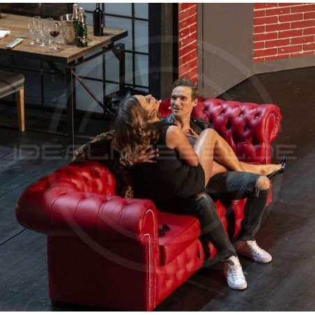 Chesterfield Ledersofa Classic 2-Sitzer