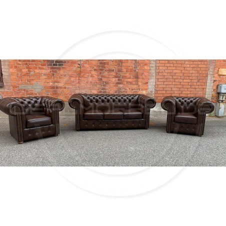 Chesterfield Ledersofa Classic 3-Sitzer