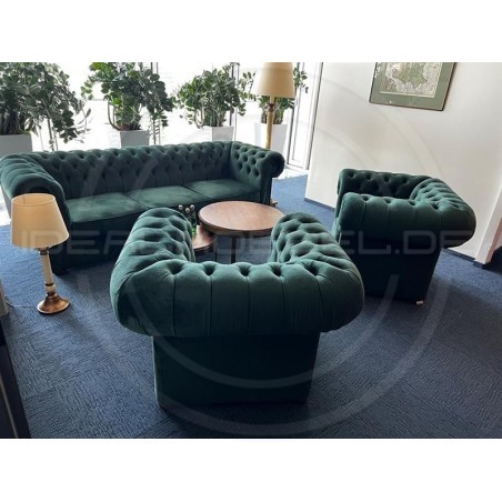Chesterfield Sofa Classic XL Samt 3,5-Sitzer