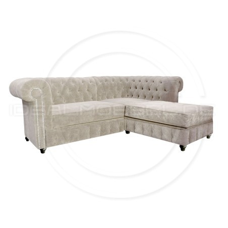 Chesterfield Ecksofa Lady 220x150 Samt