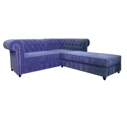 Chesterfield Ecksofa Lady 220x200 Samt