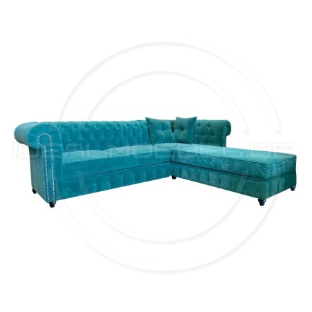 Chesterfield Ecksofa Lady 220x150 Samt