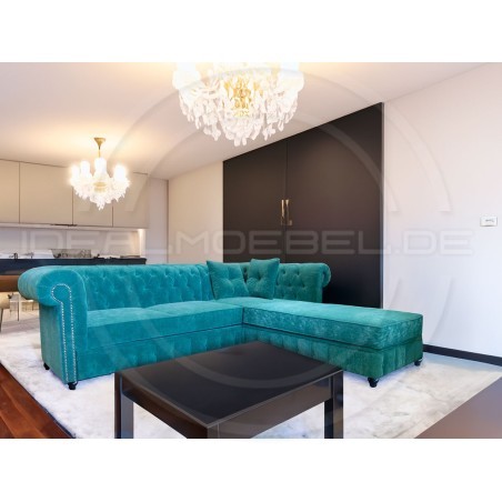 Chesterfield Ecksofa Lady 220x150 Samt