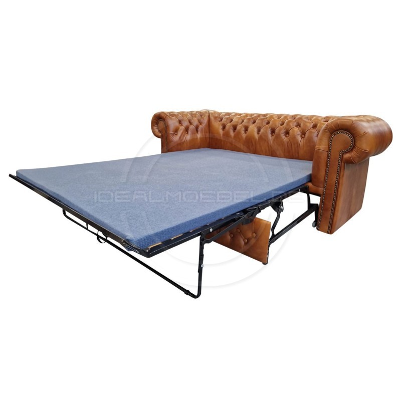 Chesterfield Schlafsofa Classic Plus mit Schlaffunktion Leder Dubai 3-Sitzer