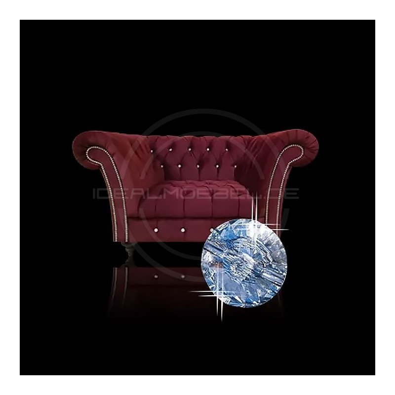 Glamour Sessel Elba mit Kristallen Samt