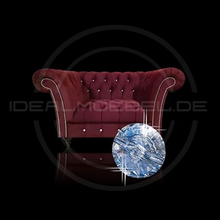 Glamour Sessel Elba mit Kristallen Samt