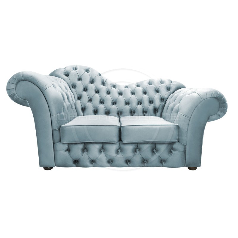 Kleine Chesterfield Sofa Madame Wave mit Schlaffunktion Samt 2 Sitzer