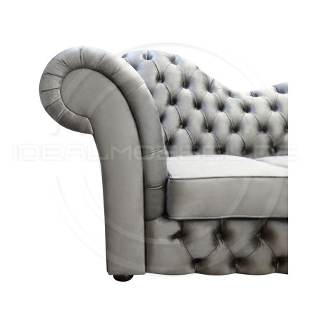 Kleine Chesterfield Sofa Madame Wave mit Schlaffunktion Samt 2-Sitzer