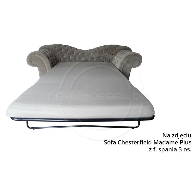 Kleine Chesterfield Sofa Madame Wave mit Schlaffunktion Samt 2-Sitzer