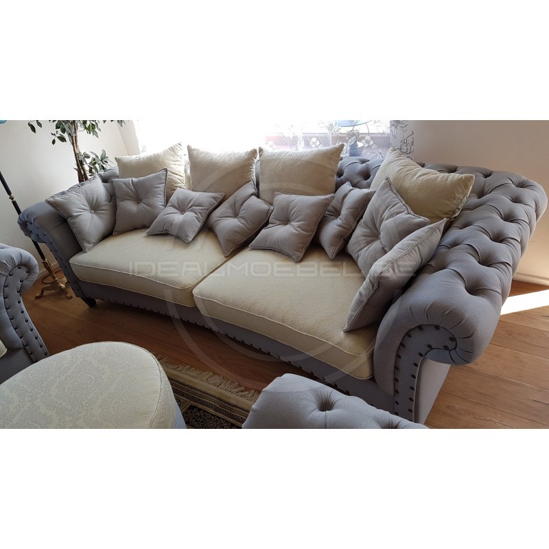 Chesterfield Sofa Diva Plus Samt 3-Sitzer