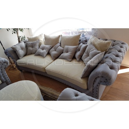 Chesterfield Sofa Diva Plus Samt 3-Sitzer