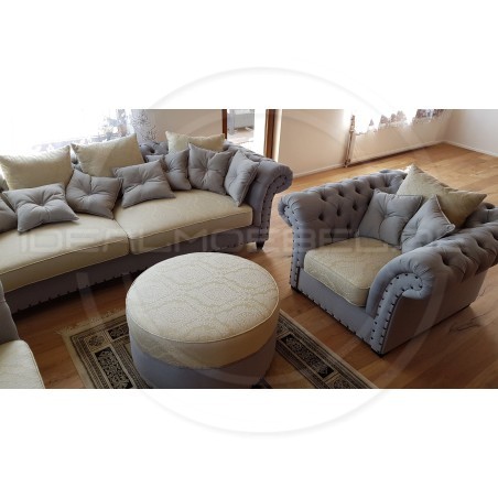 Chesterfield Sofa Diva Plus Samt 3-Sitzer