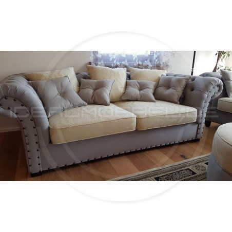 Chesterfield Sofa Diva Plus Samt 3-Sitzer
