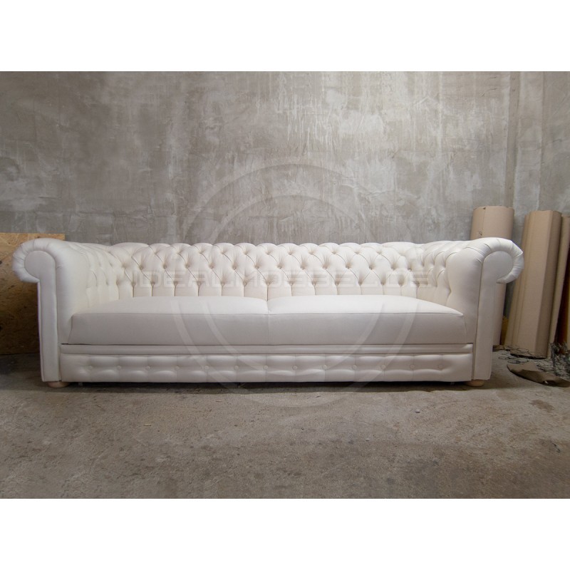 Chesterfield Schlafsofa Normal mit Schlaffunktion Samt 4-Sitzer