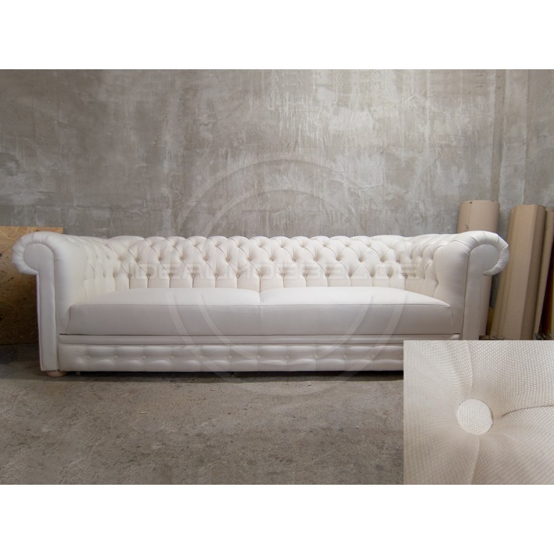 Chesterfield Schlafsofa Normal mit Schlaffunktion Samt 4-Sitzer