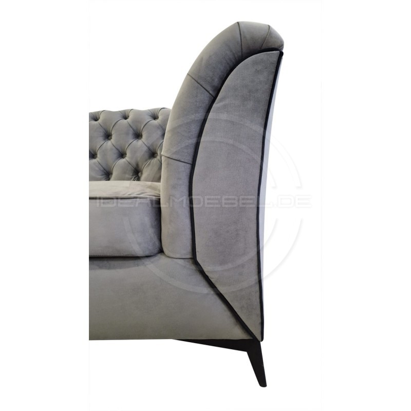 Chesterfield Sofa Luton Samt 3-Sitzer