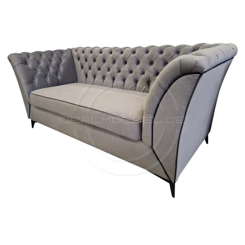Chesterfield Sofa Luton Samt 3-Sitzer