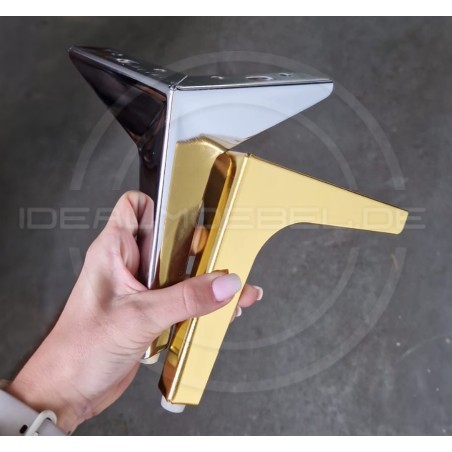 Chesterfield Glamour Sofa Luton Samt 3-Sitzer Silber Beine