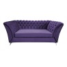 Chesterfield Glamour Sofa Luton Samt 3-Sitzer Silber Beine