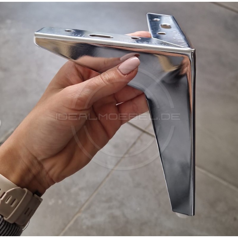 Chesterfield Glamour Sofa Luton Samt 3-Sitzer Silber Beine