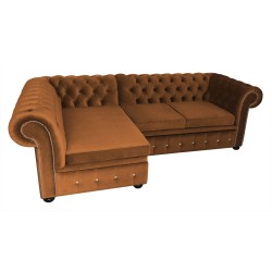 Chesterfield Ecksofa mit Schlaffunktion und Stauraum Normal 160x260